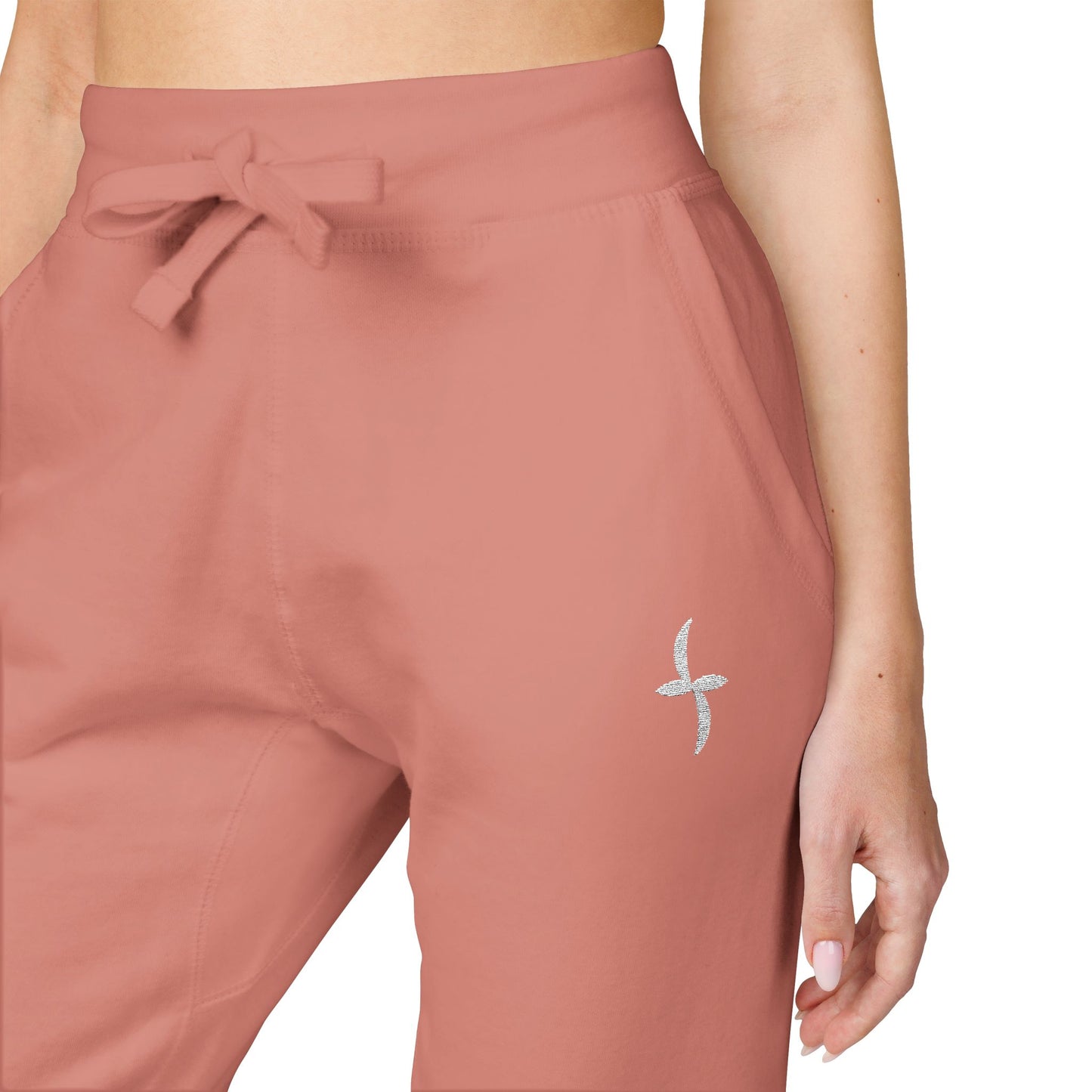 Embroidered White Logo || Sweatpants