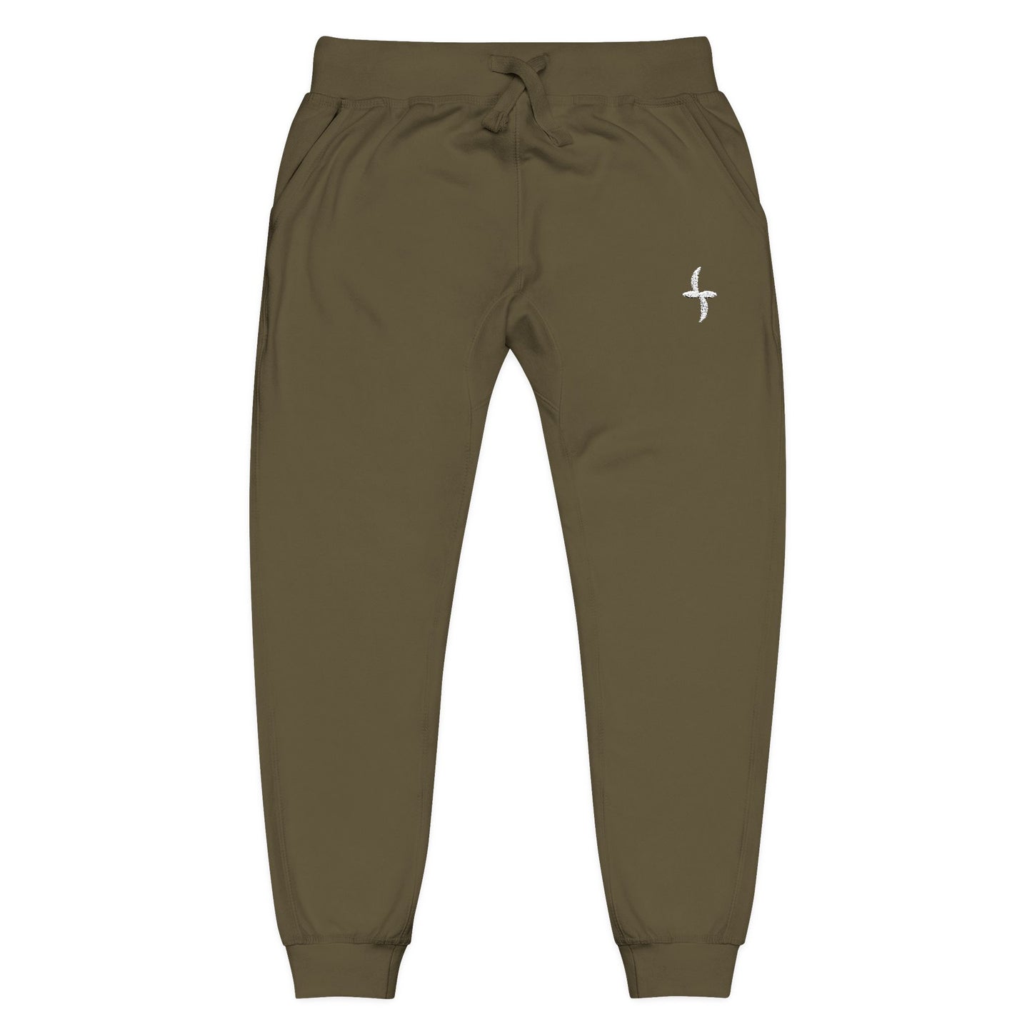 Embroidered White Logo || Sweatpants