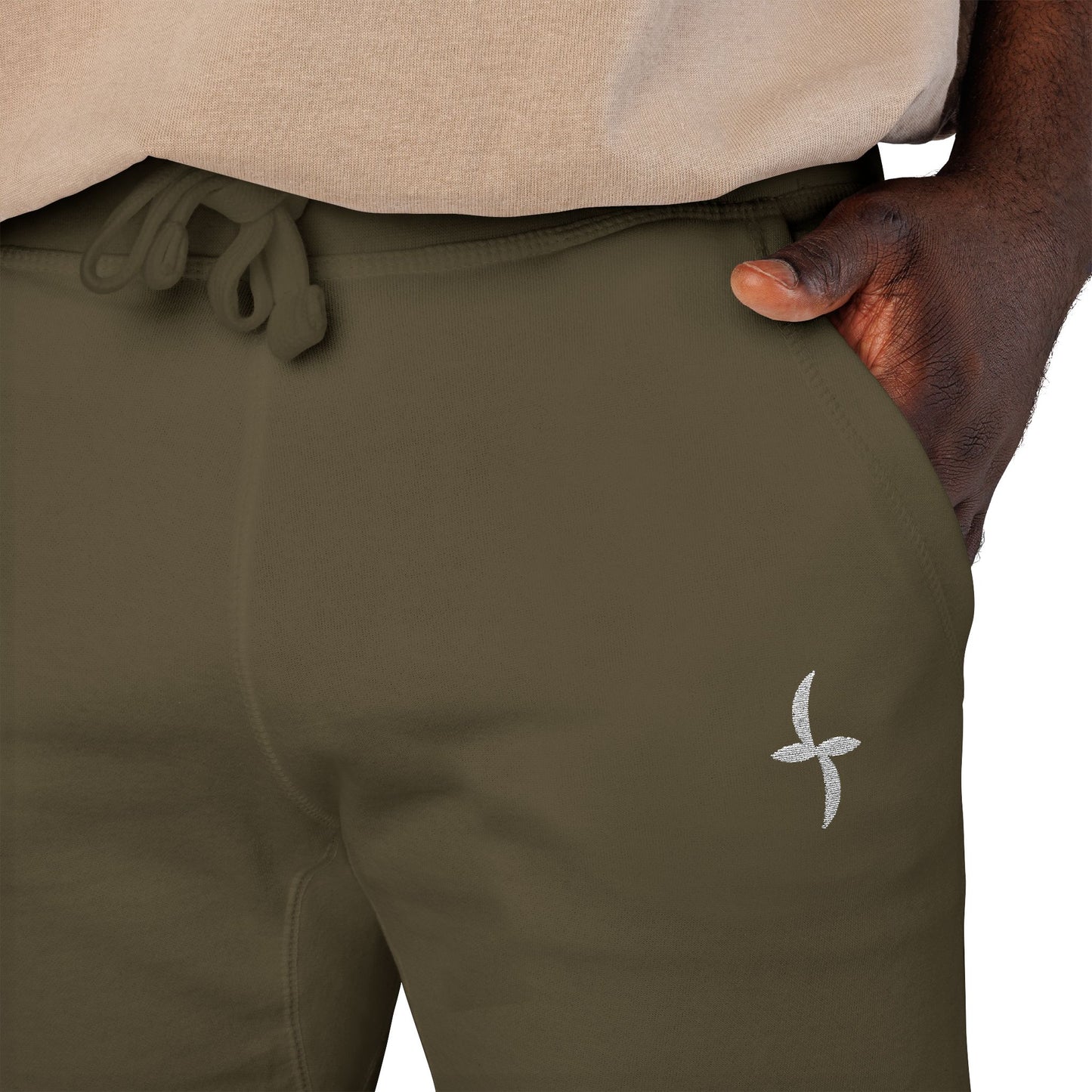 Embroidered White Logo || Sweatpants