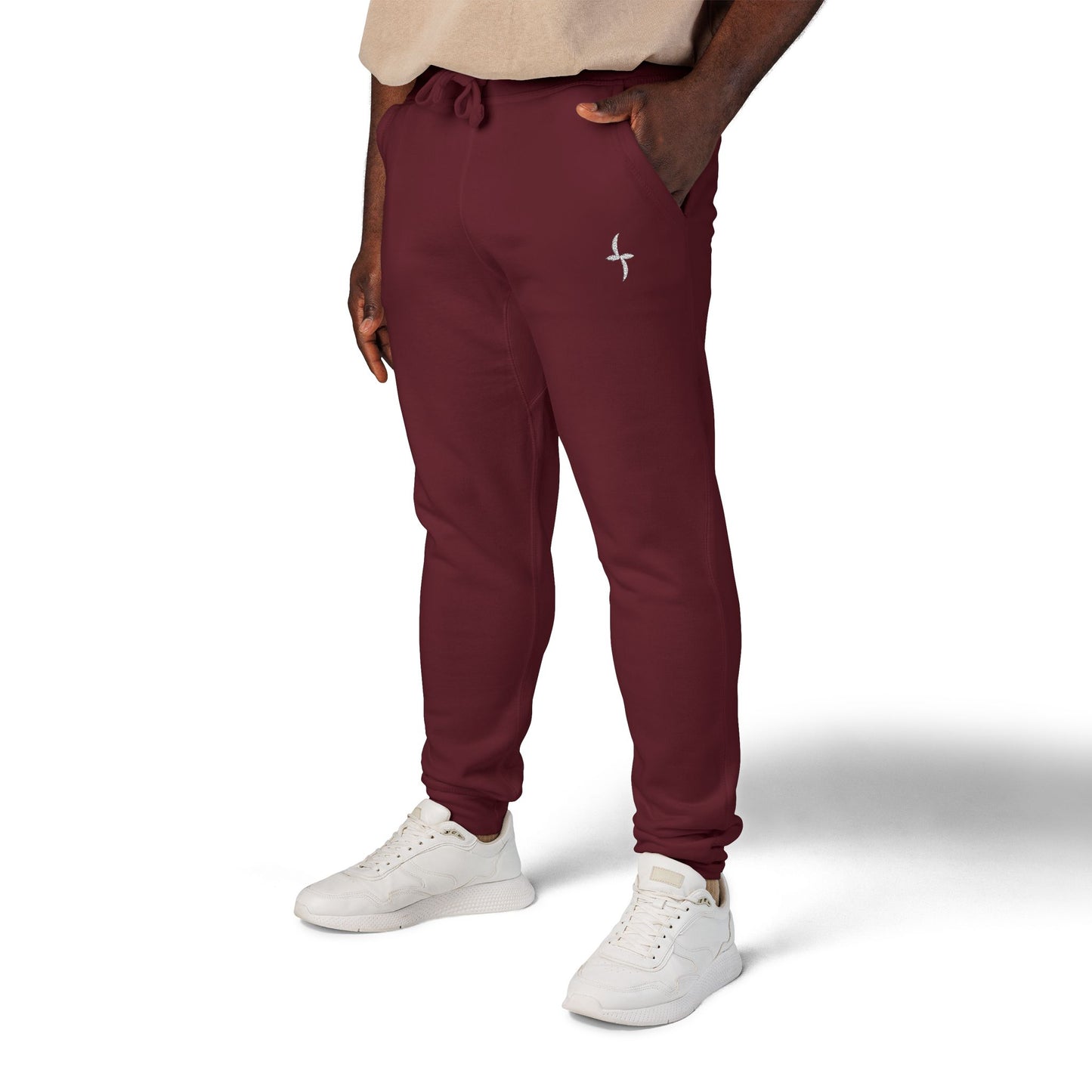 Embroidered White Logo || Sweatpants