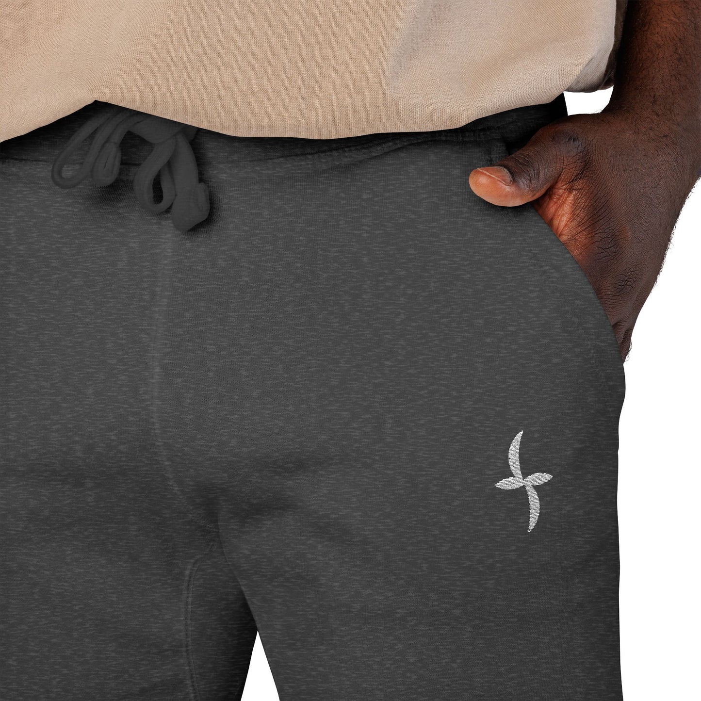 Embroidered White Logo || Sweatpants