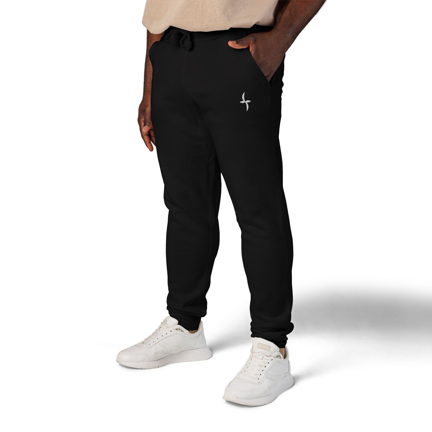 Embroidered White Logo || Sweatpants