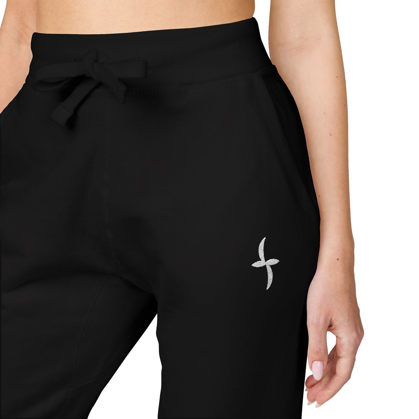 Embroidered White Logo || Sweatpants