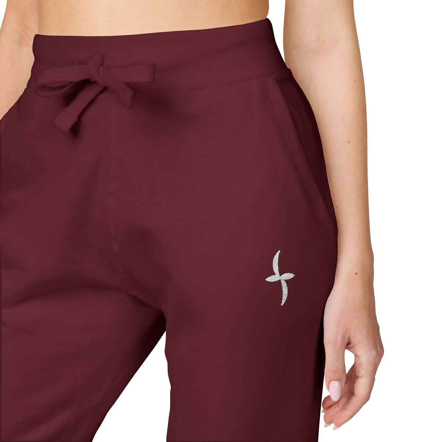 Embroidered White Logo || Sweatpants