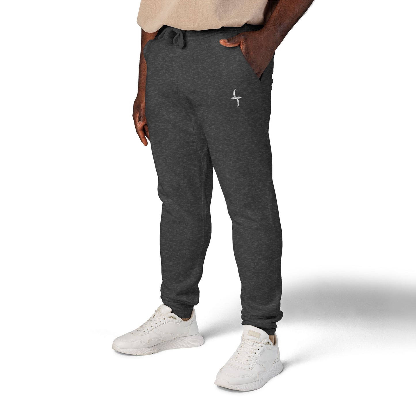 Embroidered White Logo || Sweatpants