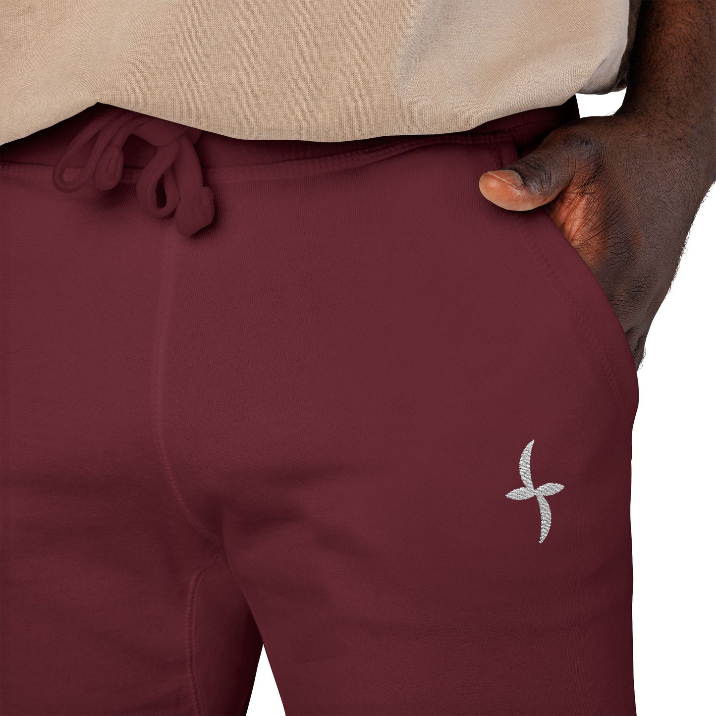 Embroidered White Logo || Sweatpants