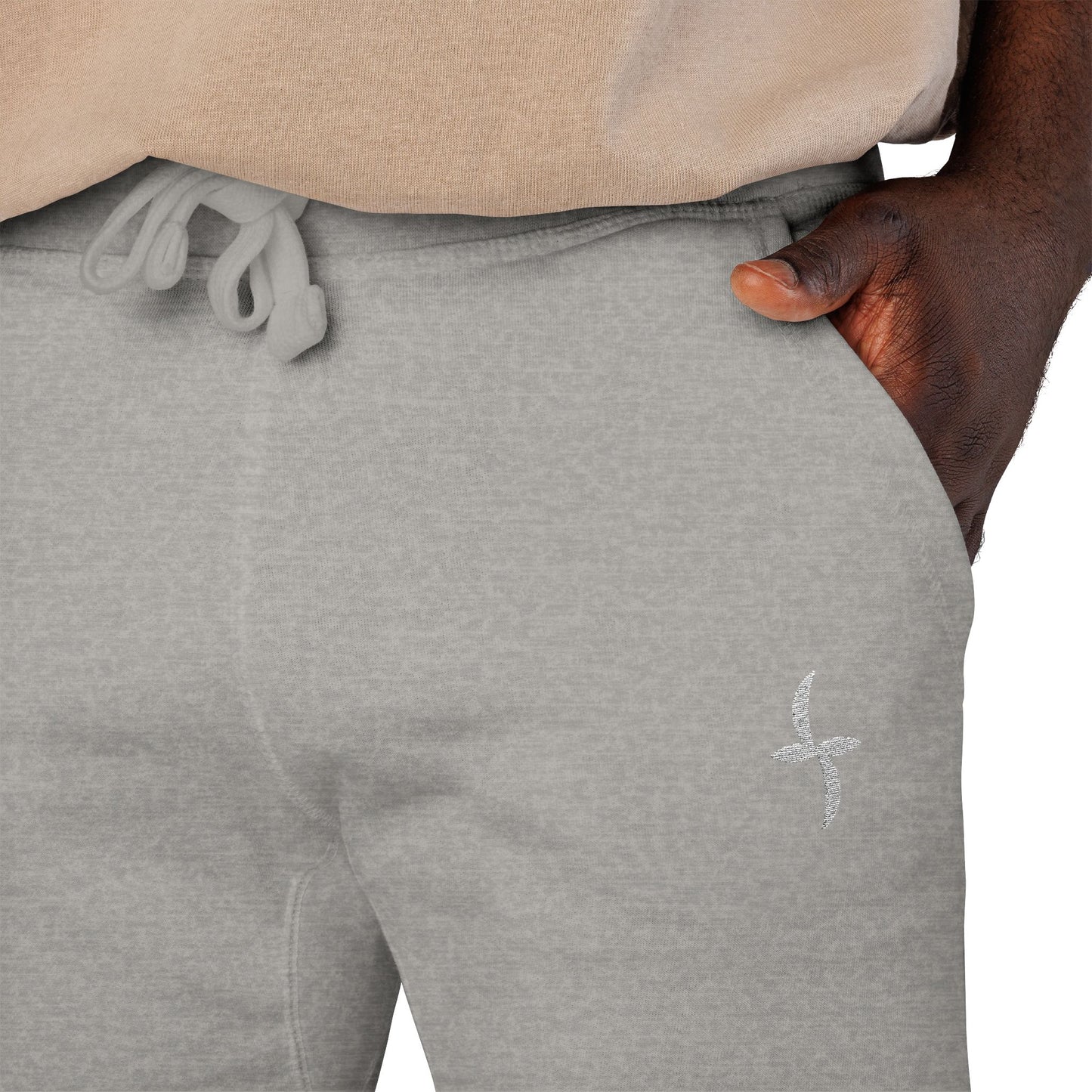 Embroidered White Logo || Sweatpants