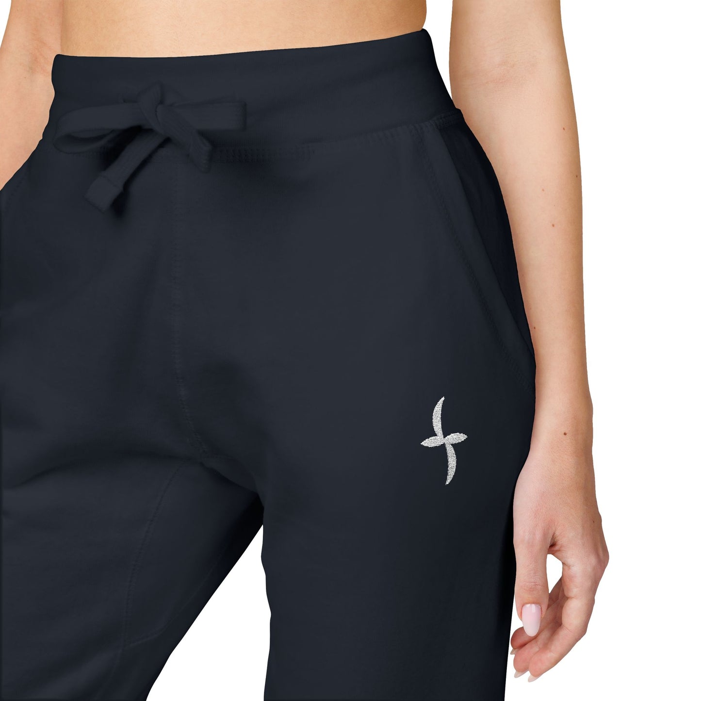 Embroidered White Logo || Sweatpants