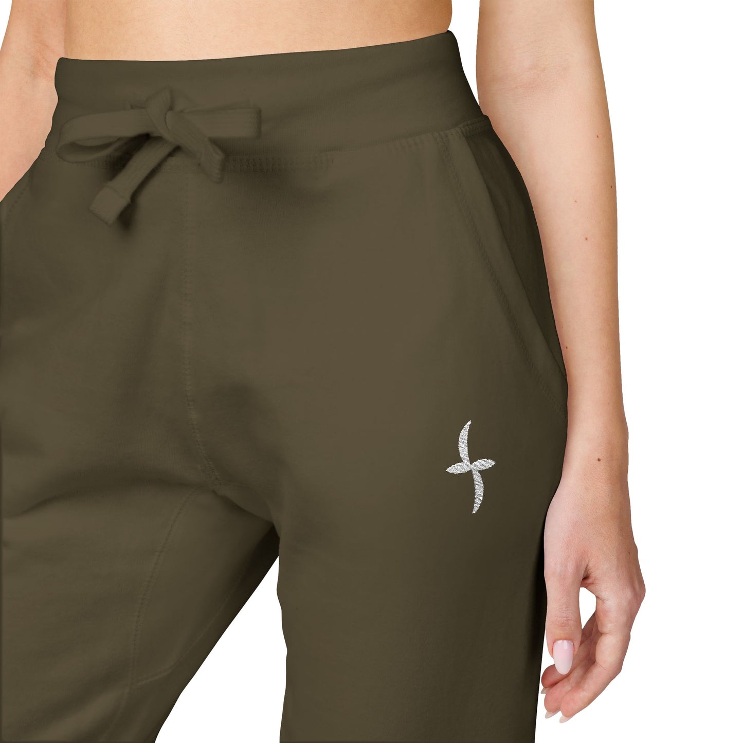 Embroidered White Logo || Sweatpants