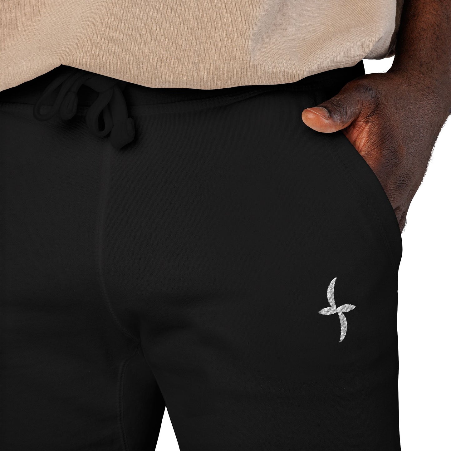 Embroidered White Logo || Sweatpants
