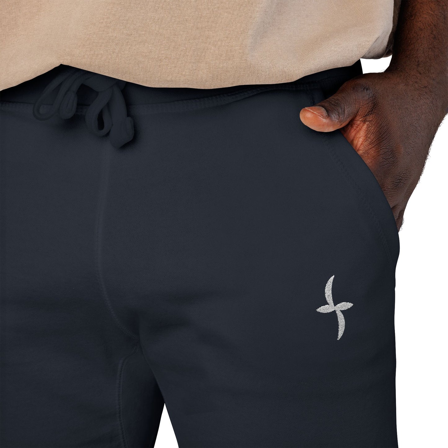 Embroidered White Logo || Sweatpants