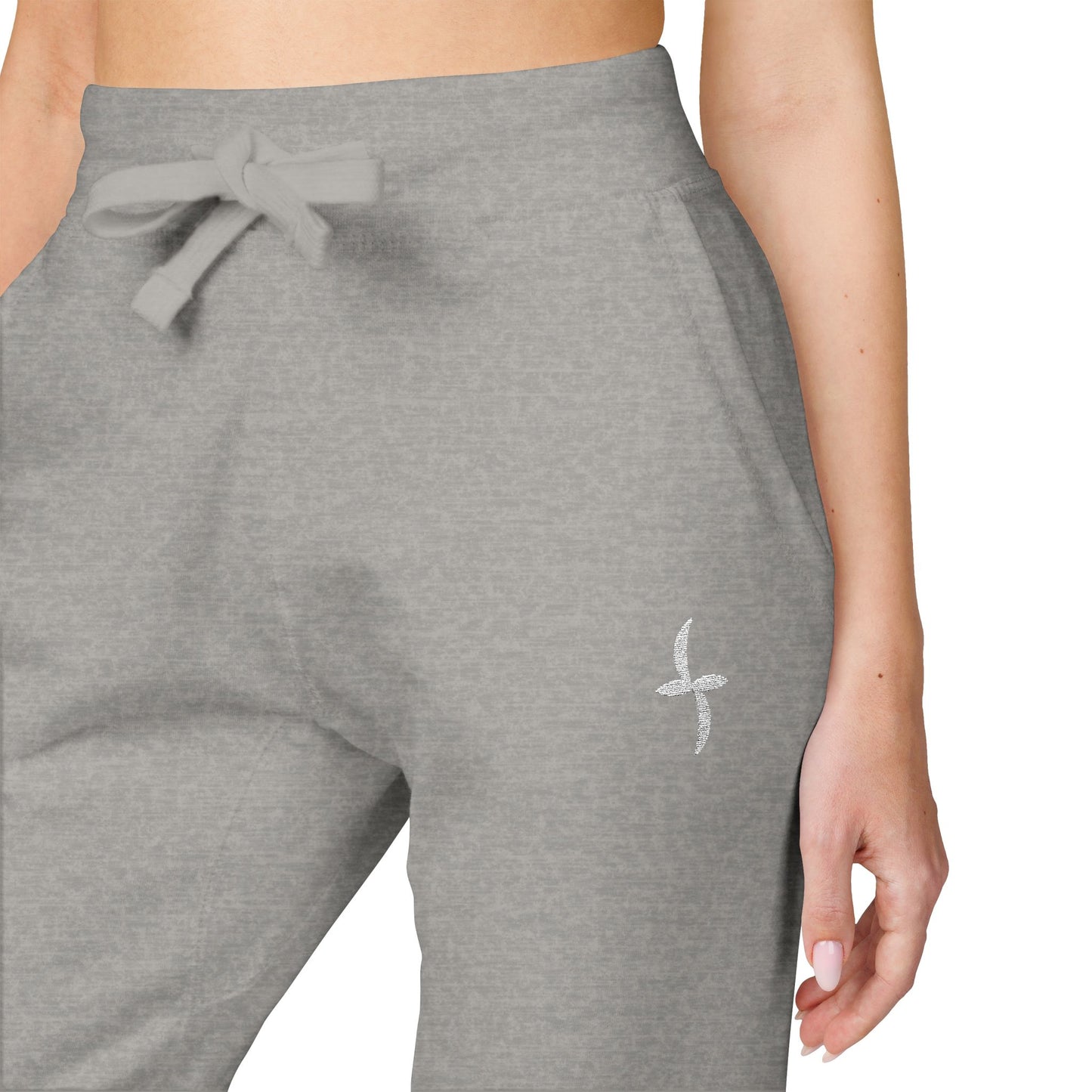 Embroidered White Logo || Sweatpants