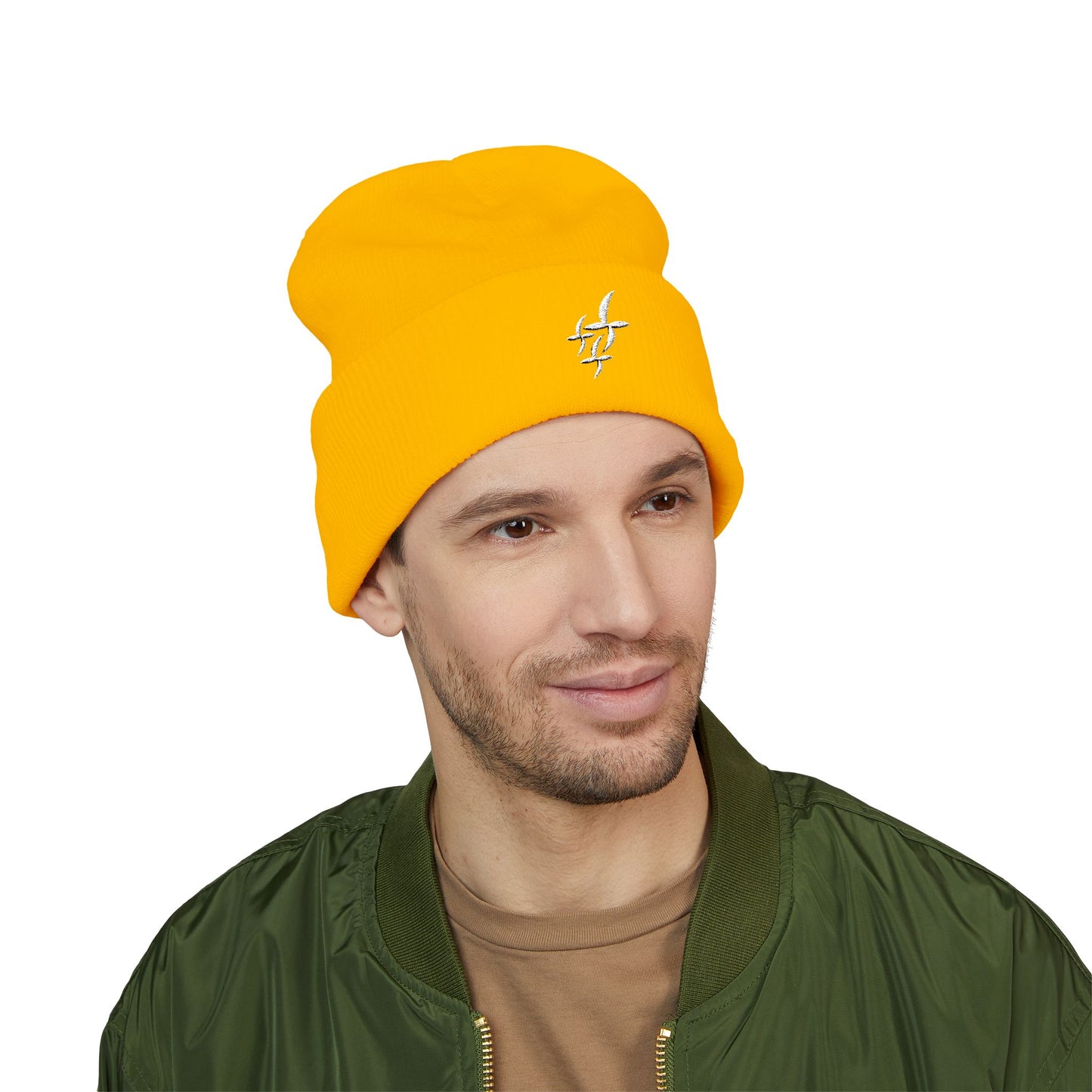 White Embroidered Logo || Beanie