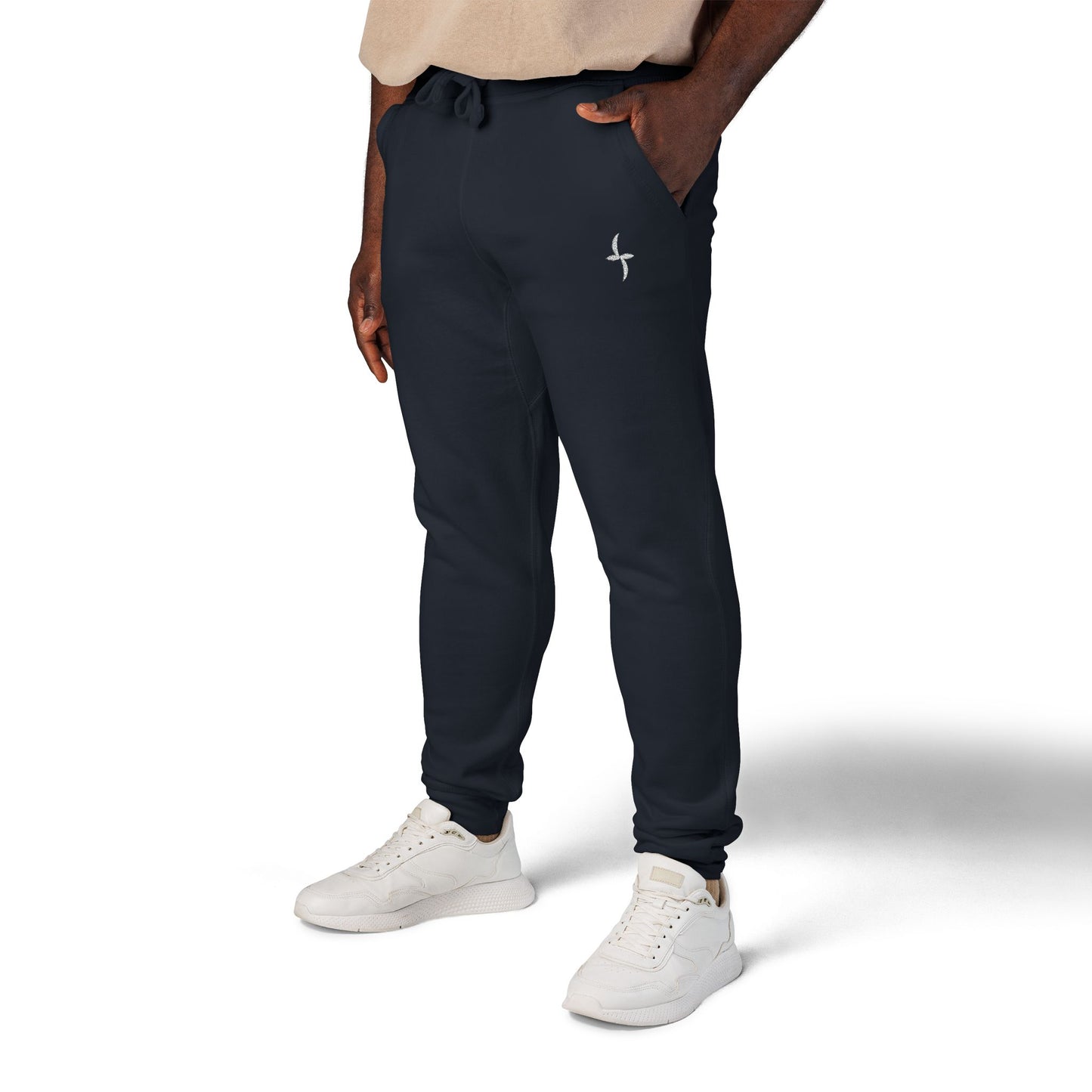 Embroidered White Logo || Sweatpants