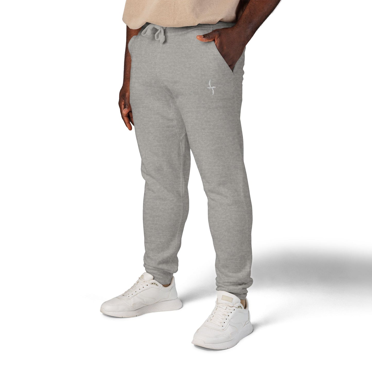 Embroidered White Logo || Sweatpants