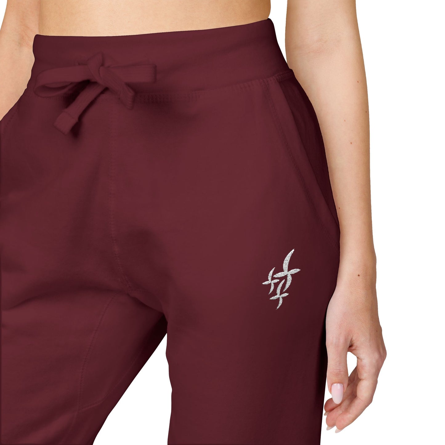 Embroidered White Logo || Sweatpants