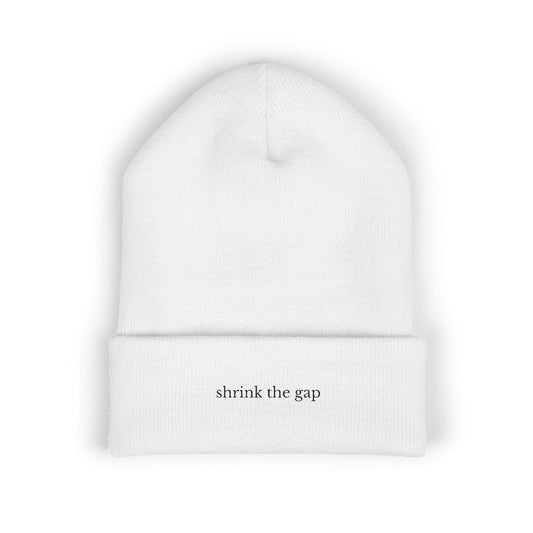 shrink the gap | Beanie [Black Text]