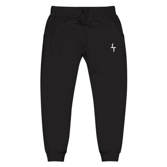 Embroidered White Logo || Sweatpants