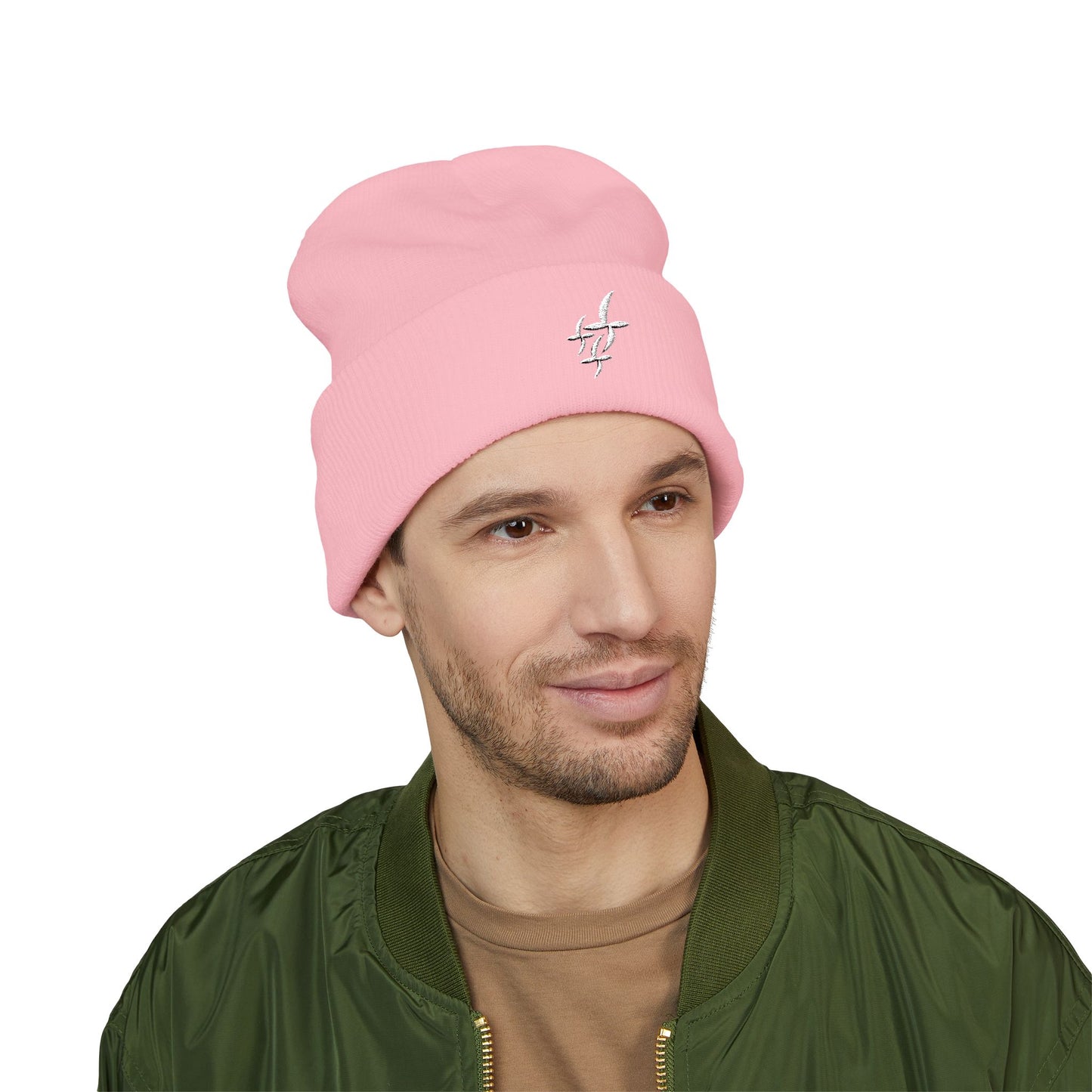 White Embroidered Logo || Beanie