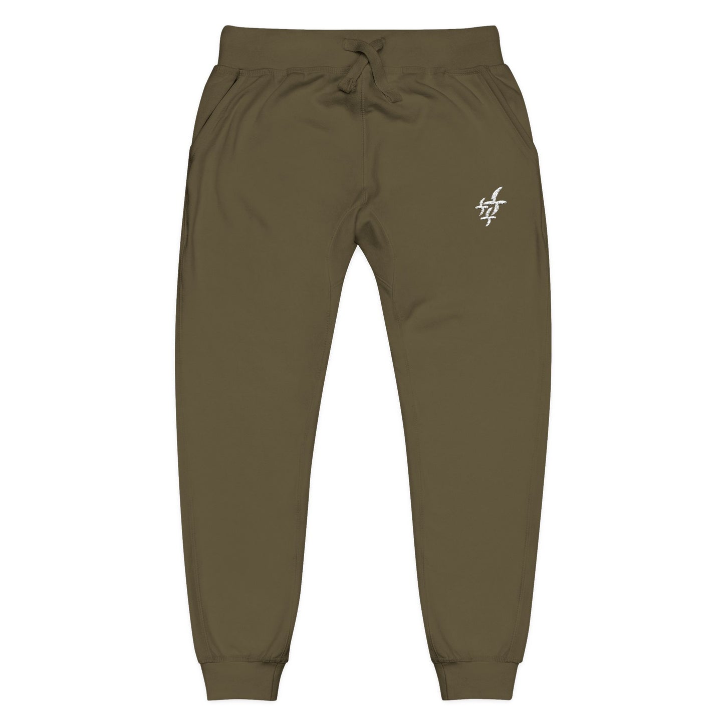 Embroidered White Logo || Sweatpants