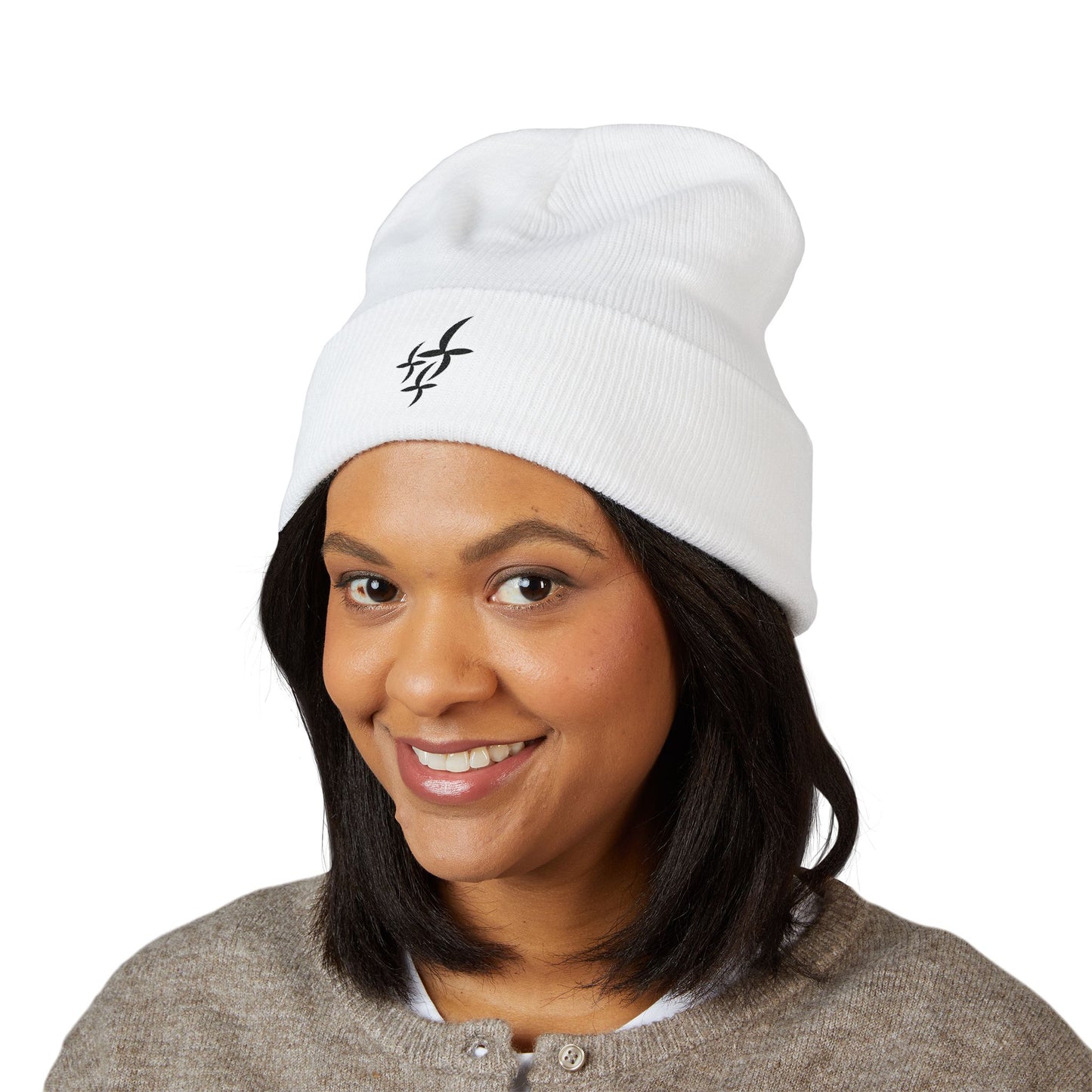 Black Embroidered Logo || Beanie