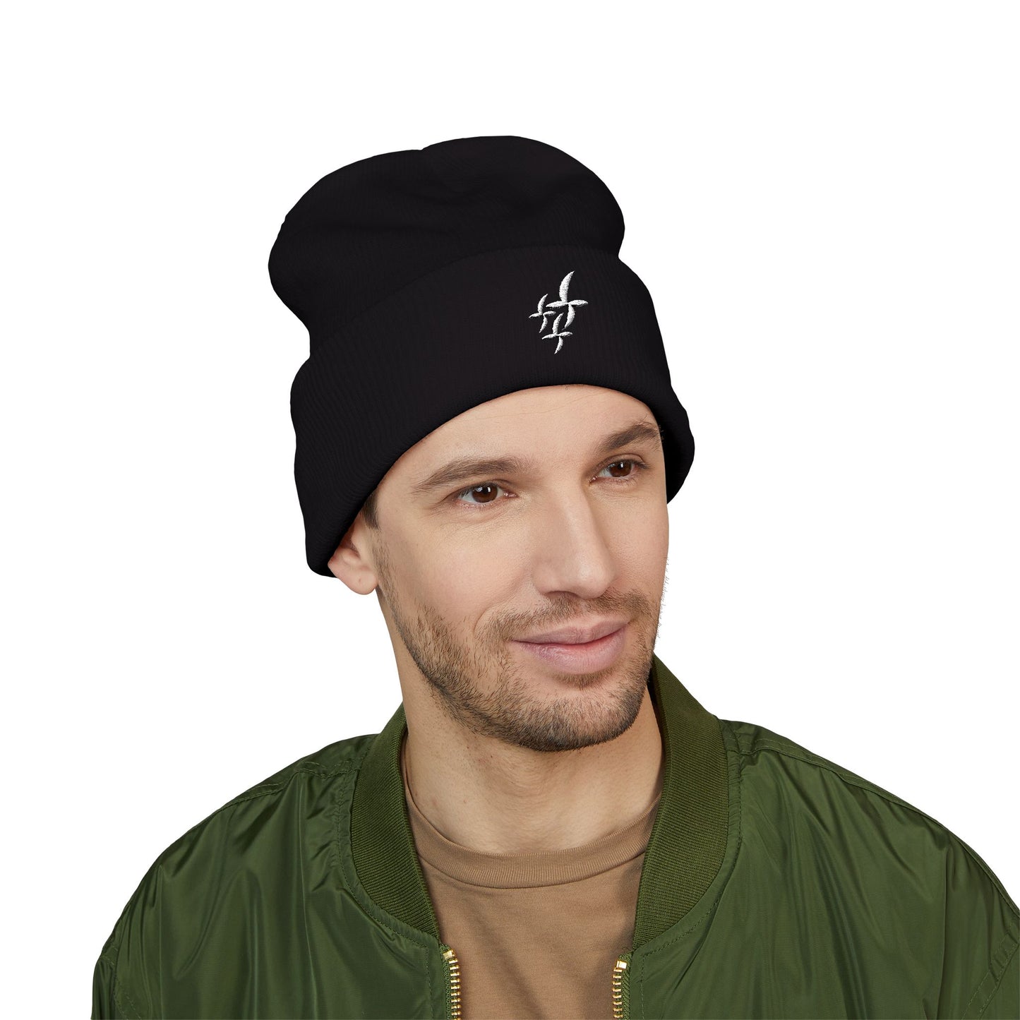White Embroidered Logo || Beanie