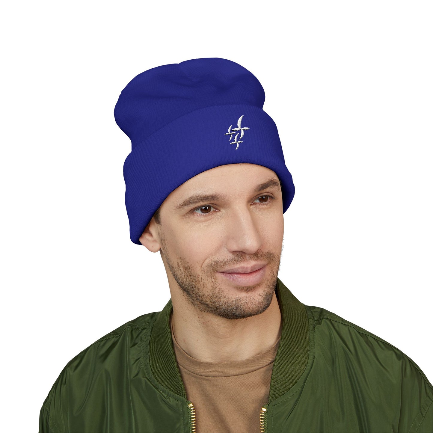 White Embroidered Logo || Beanie
