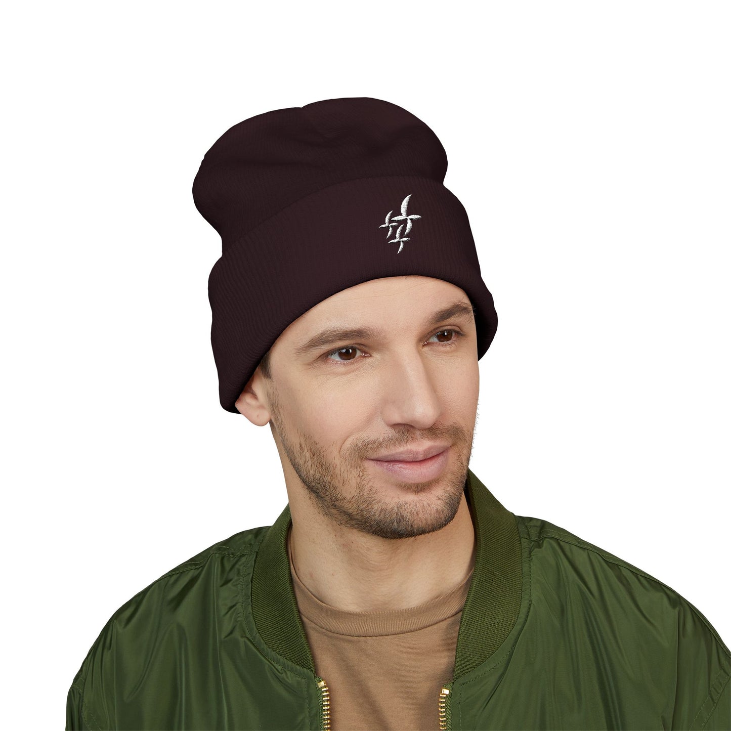 White Embroidered Logo || Beanie